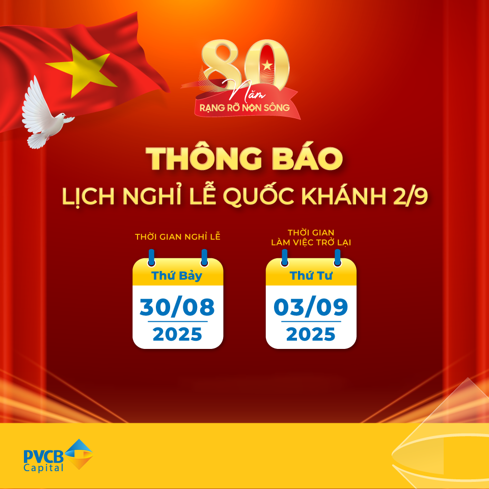 Thông báo lịch nghỉ lễ Quốc Khánh (02/09) năm 2025